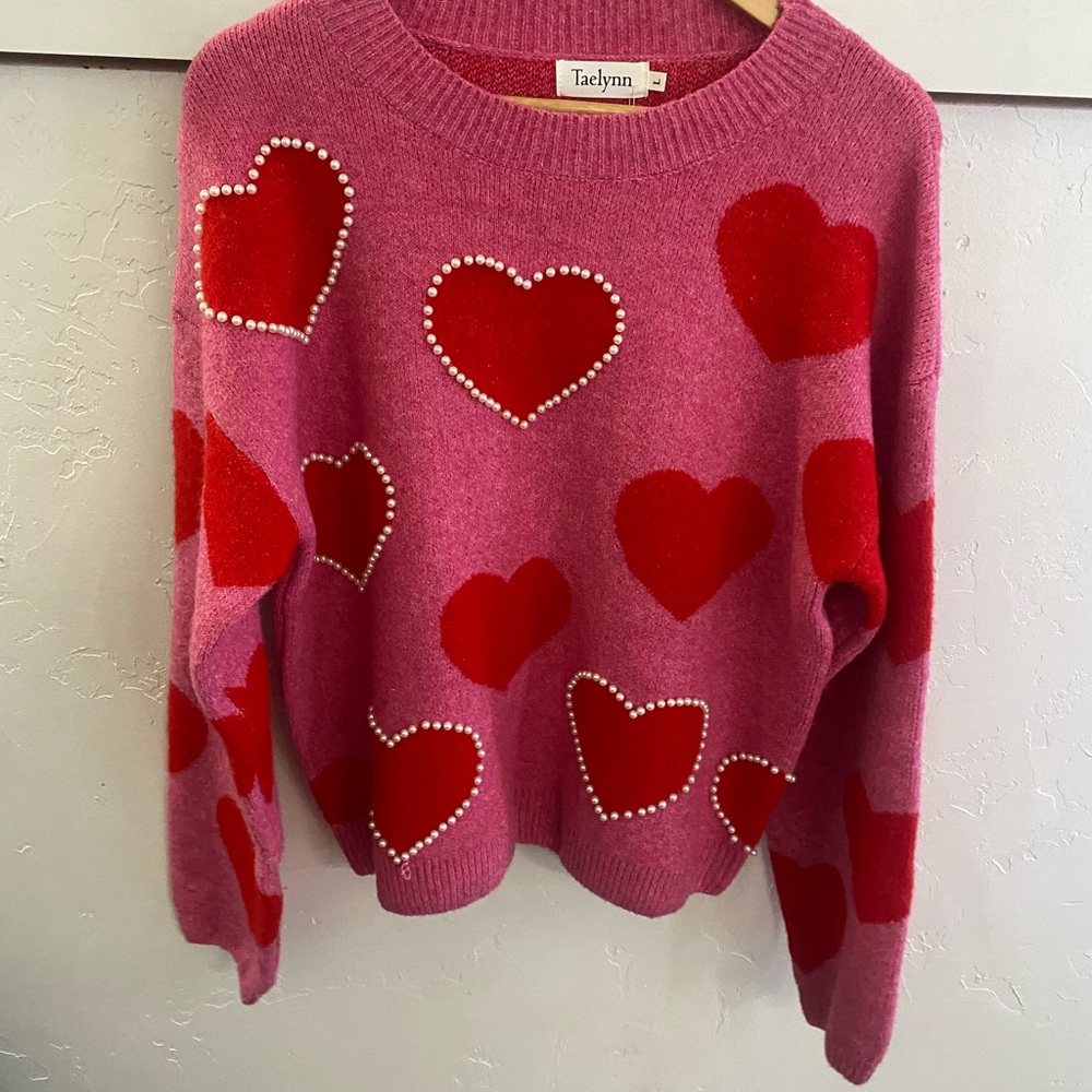 Pink Heart Sweater